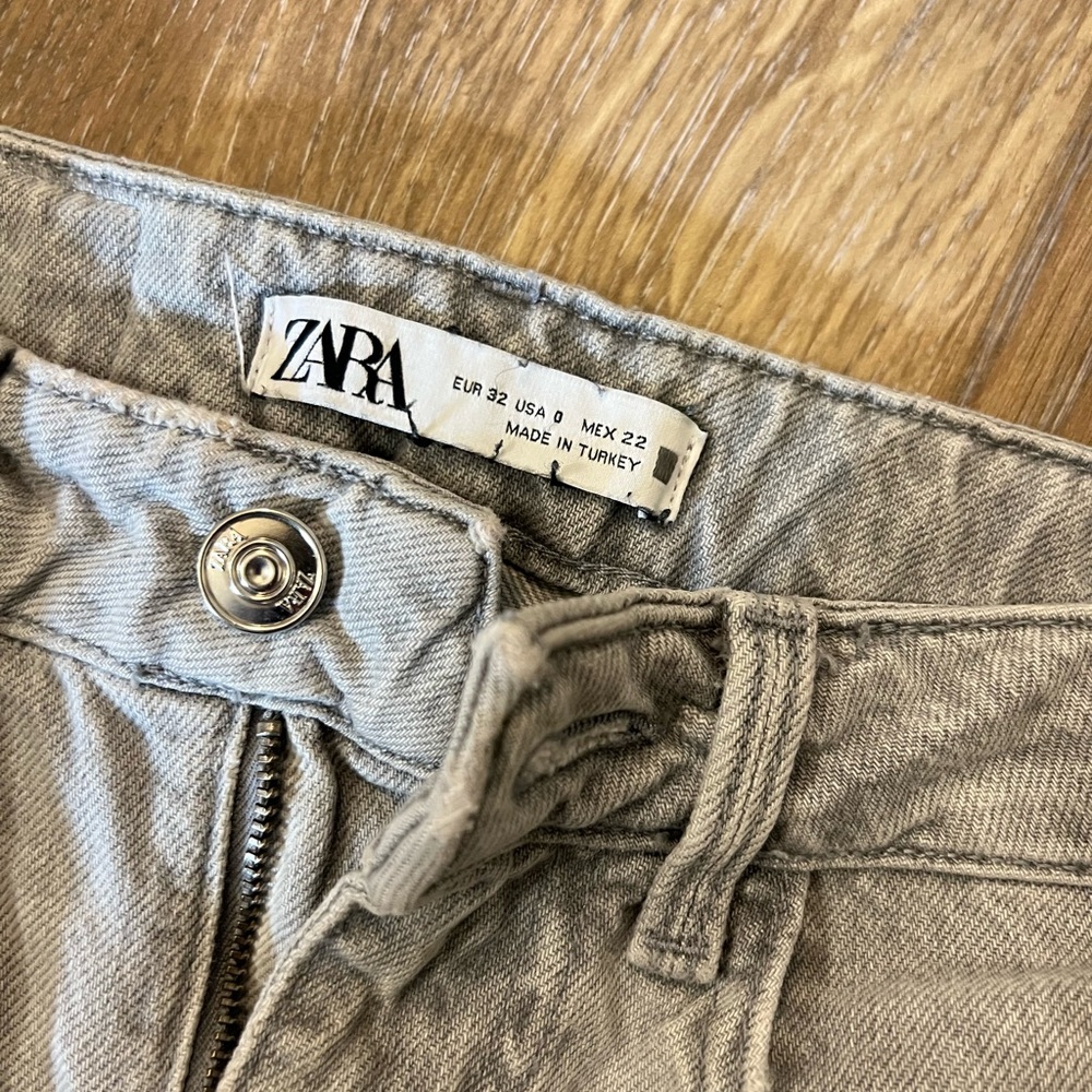 Zara Light Gray Denim Trousers
